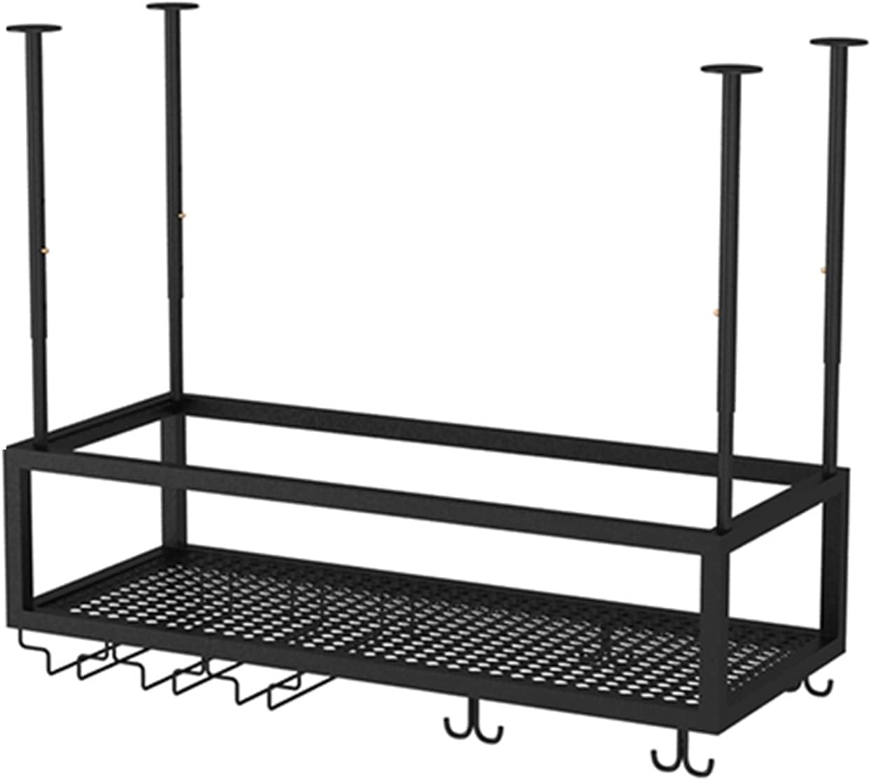 Amazon｜工業用吊り下げ式ワインラック、グラスホルダーと棚付き、調節